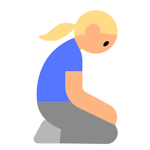 Woman Kneeling: Medium-Light Skin Tone