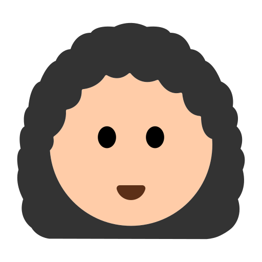 Woman: Light Skin Tone, Curly Hair