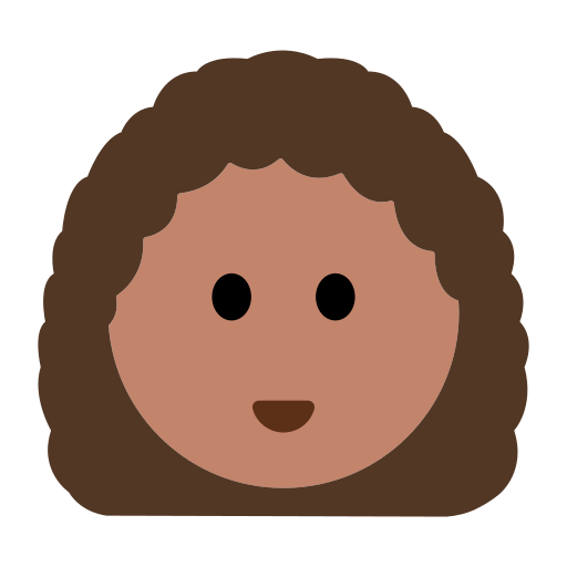 Woman: Medium Skin Tone, Curly Hair