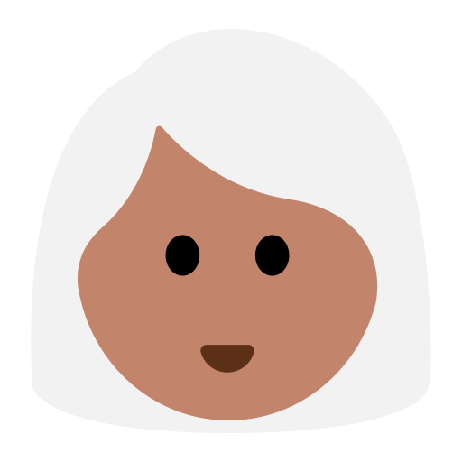 Woman: Medium Skin Tone, White Hair