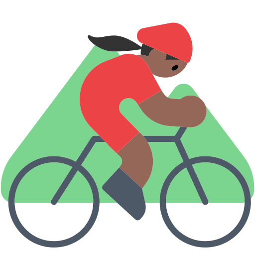 Woman Mountain Biking: Medium-Dark Skin Tone