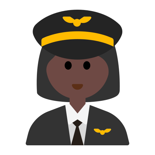 Woman Pilot: Dark Skin Tone