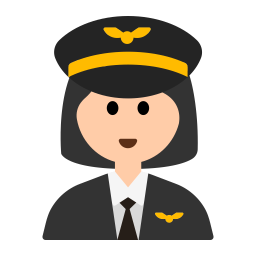Woman Pilot: Light Skin Tone