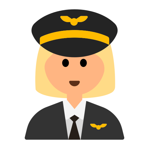 Woman Pilot: Medium-Light Skin Tone
