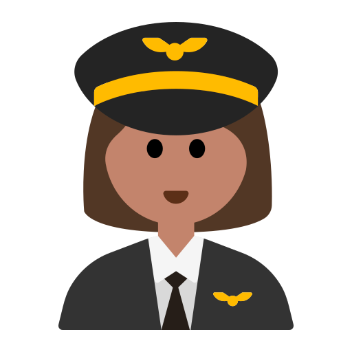 Woman Pilot: Medium Skin Tone