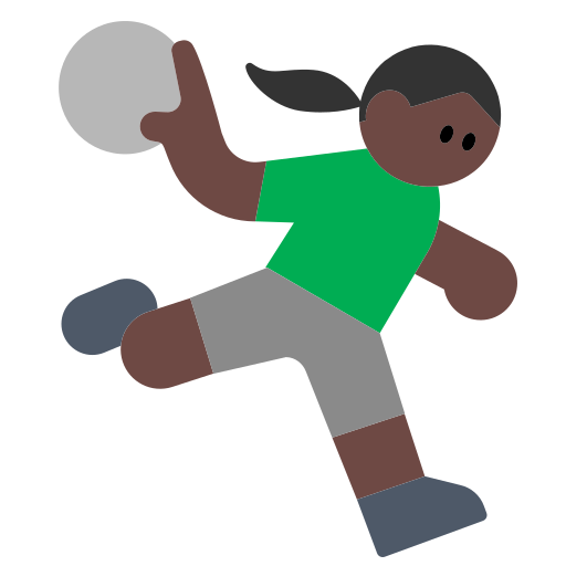 Woman Playing Handball: Dark Skin Tone