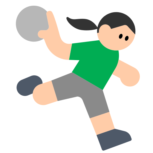 Woman Playing Handball: Light Skin Tone