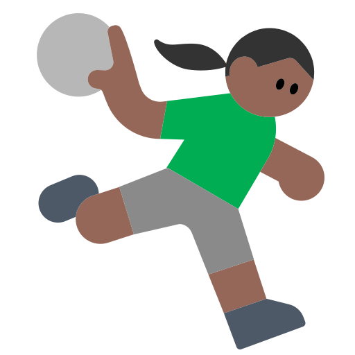 Woman Playing Handball: Medium-Dark Skin Tone