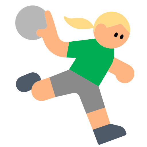 Woman Playing Handball: Medium-Light Skin Tone