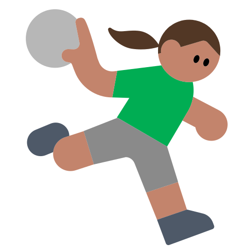 Woman Playing Handball: Medium Skin Tone