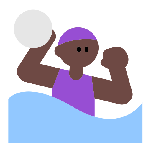 Woman Playing Water Polo: Dark Skin Tone