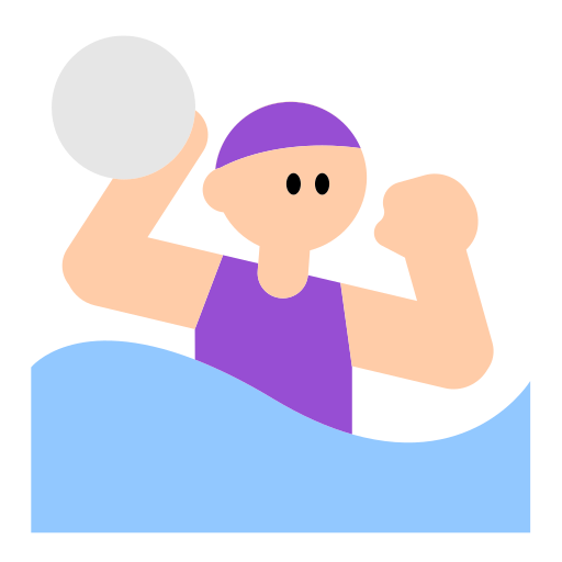Woman Playing Water Polo: Light Skin Tone