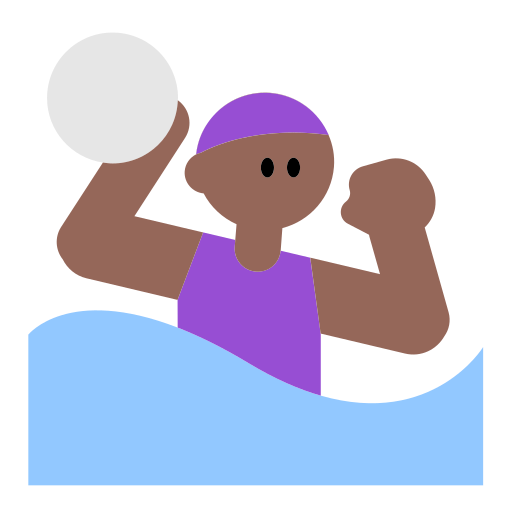 Woman Playing Water Polo: Medium-Dark Skin Tone