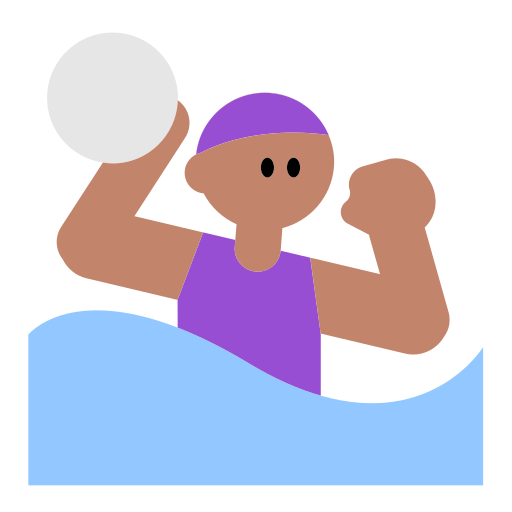 Woman Playing Water Polo: Medium Skin Tone