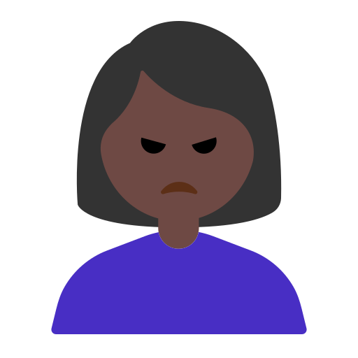 Woman Pouting: Dark Skin Tone