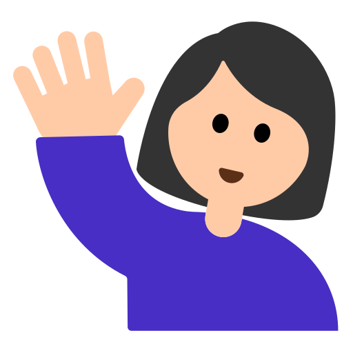 Woman Raising Hand: Light Skin Tone