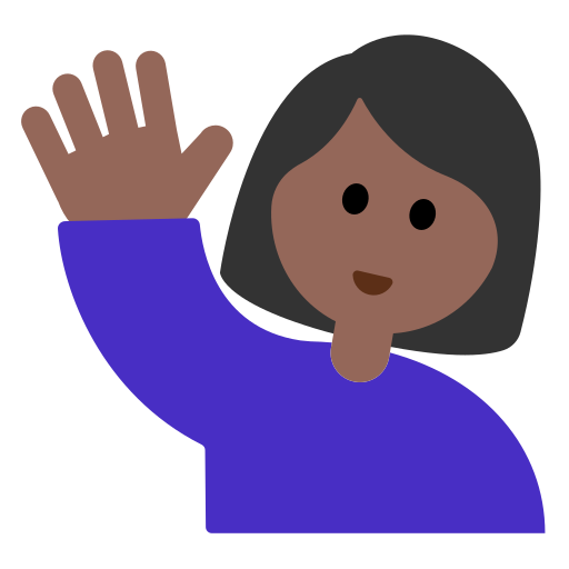 Woman Raising Hand: Medium-Dark Skin Tone