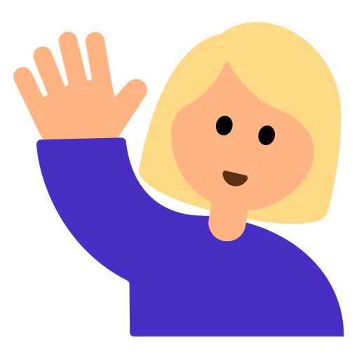 Woman Raising Hand: Medium-Light Skin Tone
