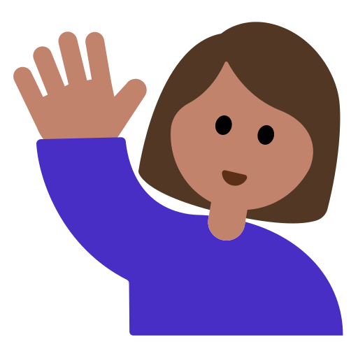 Woman Raising Hand: Medium Skin Tone