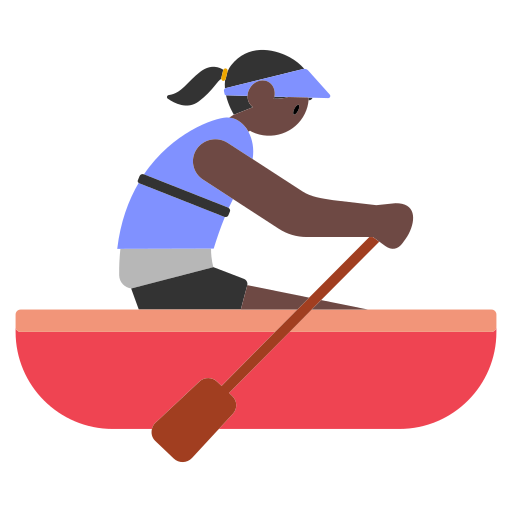 Woman Rowing Boat: Dark Skin Tone
