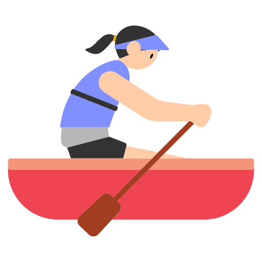 Woman Rowing Boat: Light Skin Tone