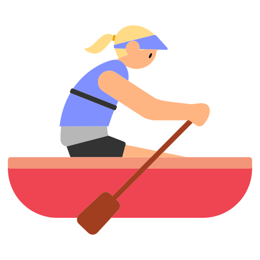 Woman Rowing Boat: Medium-Light Skin Tone