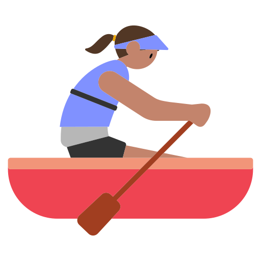 Woman Rowing Boat: Medium Skin Tone