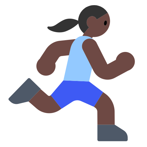 Woman Running: Dark Skin Tone