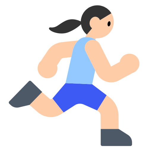 Woman Running: Light Skin Tone