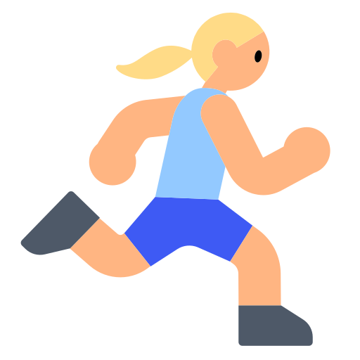 Woman Running: Medium-Light Skin Tone