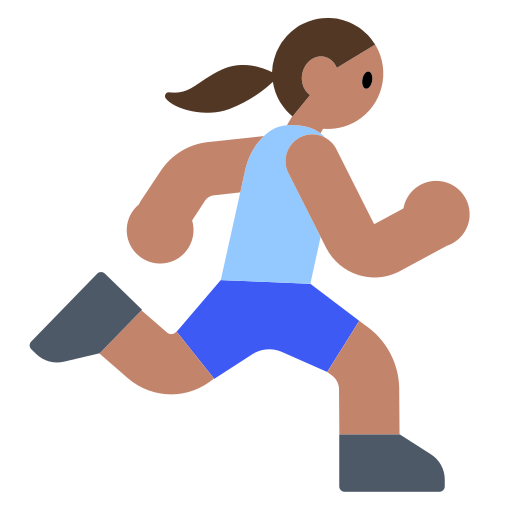 Woman Running: Medium Skin Tone