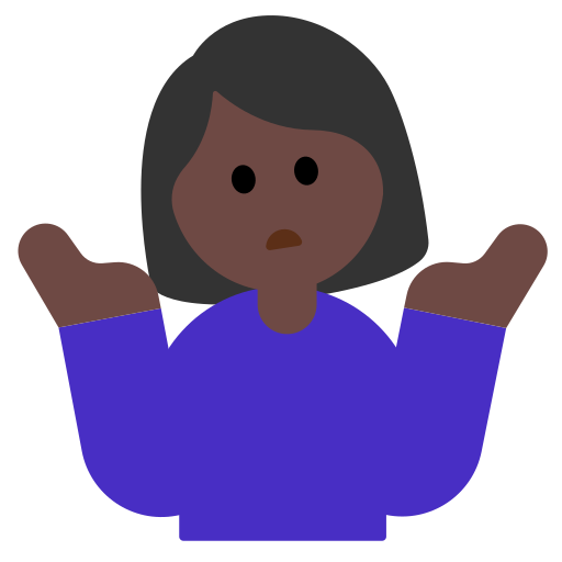 Woman Shrugging: Dark Skin Tone