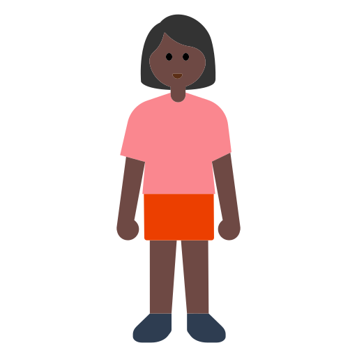 Woman Standing: Dark Skin Tone