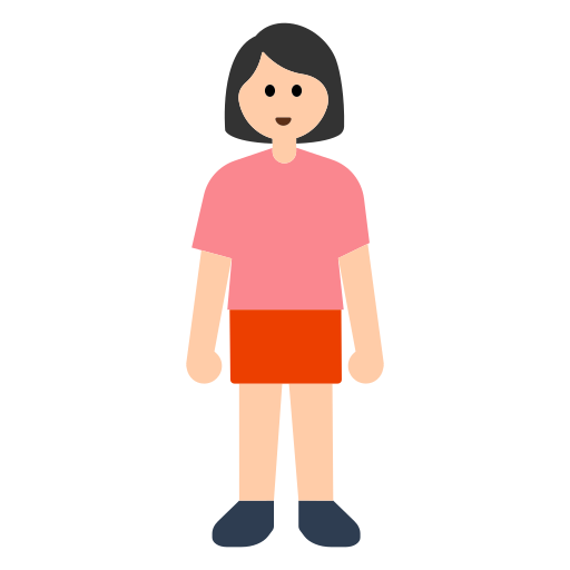 Woman Standing: Light Skin Tone