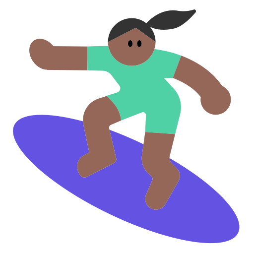 Woman Surfing: Medium-Dark Skin Tone