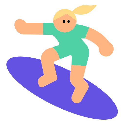 Woman Surfing: Medium-Light Skin Tone