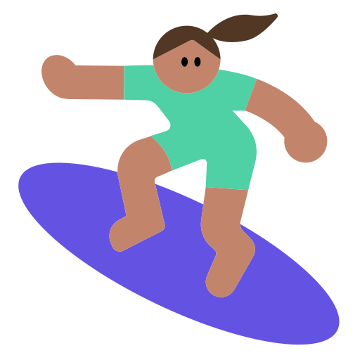 Woman Surfing: Medium Skin Tone