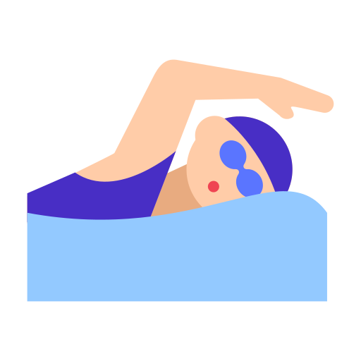 Woman Swimming: Light Skin Tone