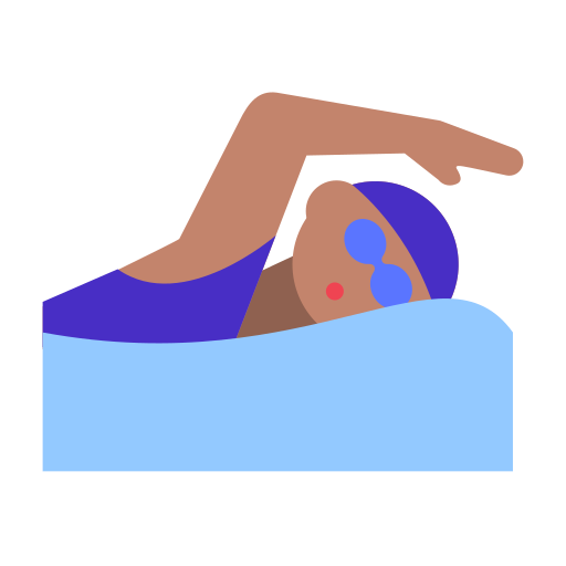 Woman Swimming: Medium Skin Tone