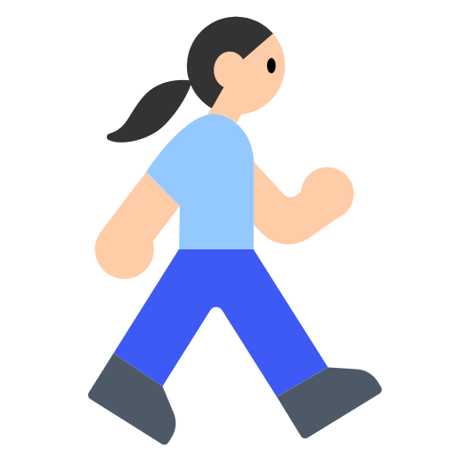 Woman Walking: Light Skin Tone