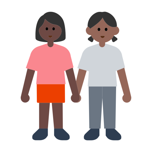 Women Holding Hands: Dark Skin Tone, Medium-Dark Skin Tone