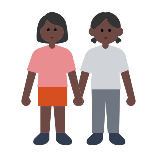 Women Holding Hands: Dark Skin Tone