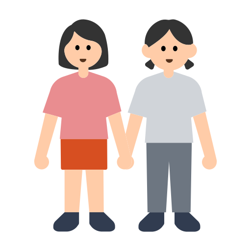 Women Holding Hands: Light Skin Tone