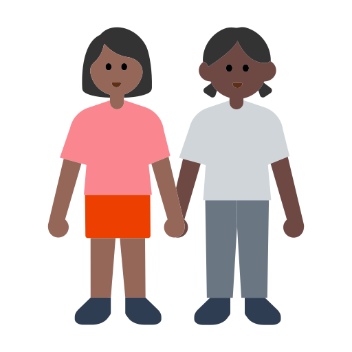 Women Holding Hands: Medium-Dark Skin Tone, Dark Skin Tone
