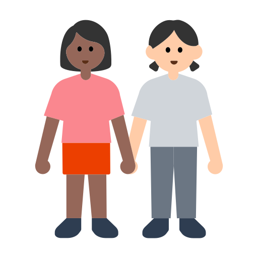 Women Holding Hands: Medium-Dark Skin Tone, Light Skin Tone