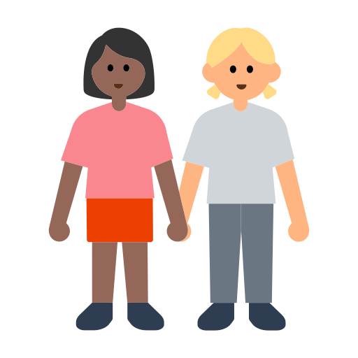 Women Holding Hands: Medium-Dark Skin Tone, Medium-Light Skin Tone
