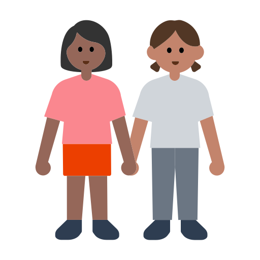 Women Holding Hands: Medium-Dark Skin Tone, Medium Skin Tone