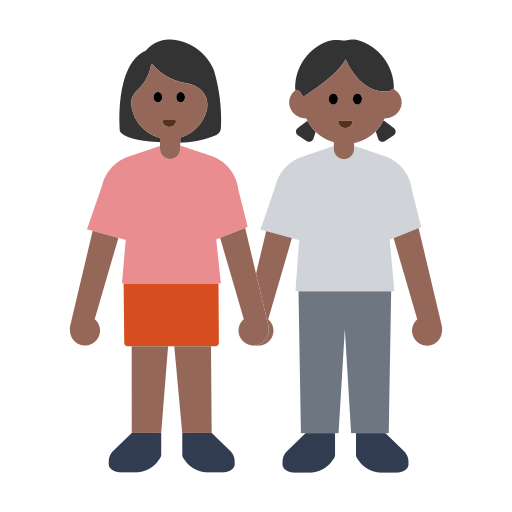 Women Holding Hands: Medium-Dark Skin Tone