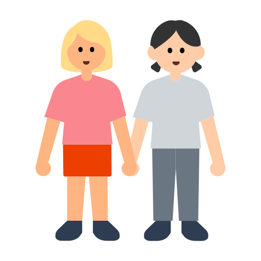 Women Holding Hands: Medium-Light Skin Tone, Light Skin Tone