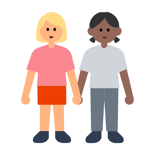 Women Holding Hands: Medium-Light Skin Tone, Medium-Dark Skin Tone